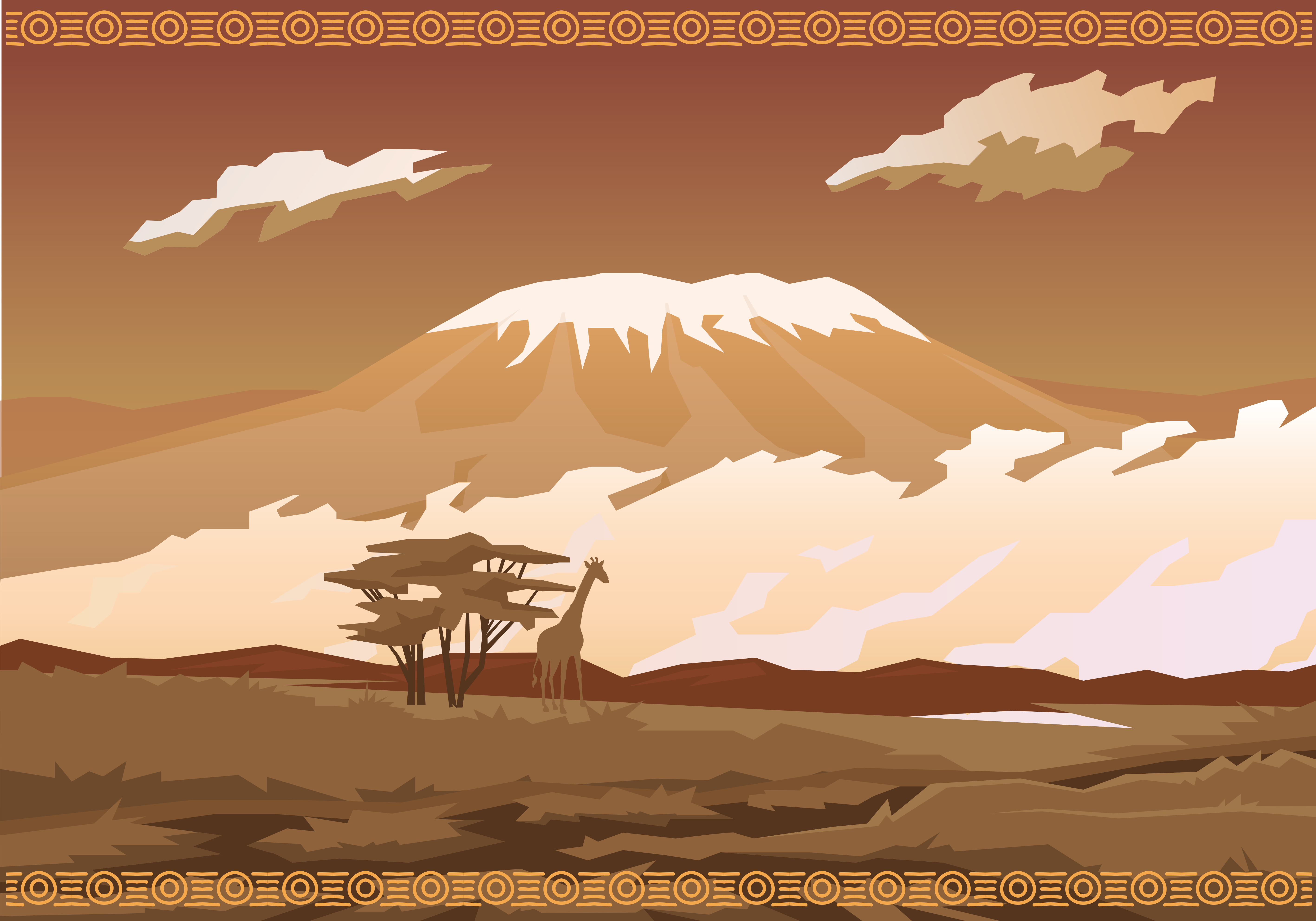 Majestätisk bergsutsikt Vinylmatta natur - Tenstickers