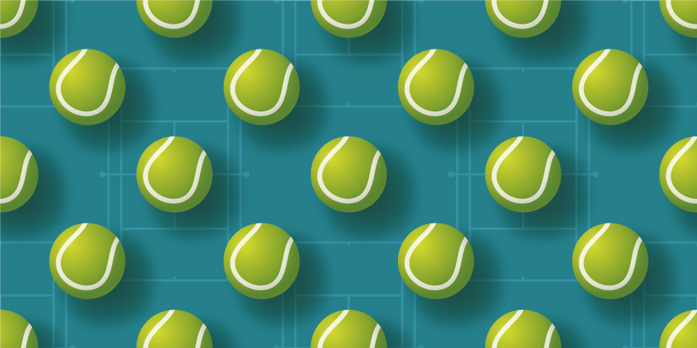 Tennisboll mönster Vinylmatta Ungdom - Tenstickers