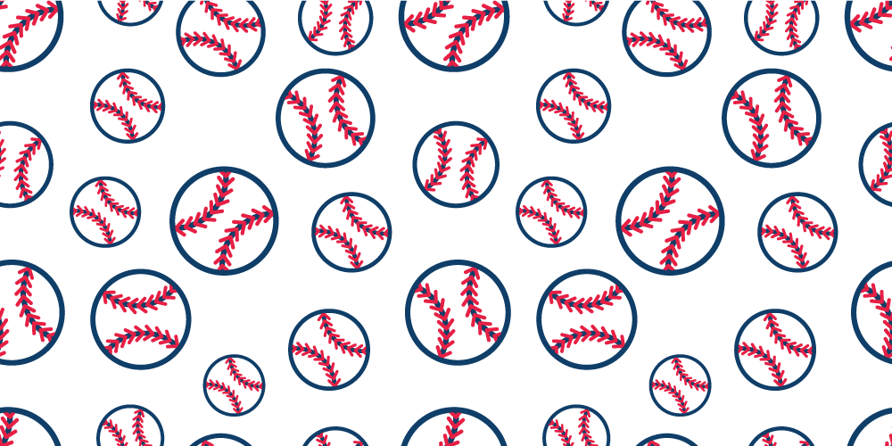 Original matta i baseballbollar med mönster - Tenstickers