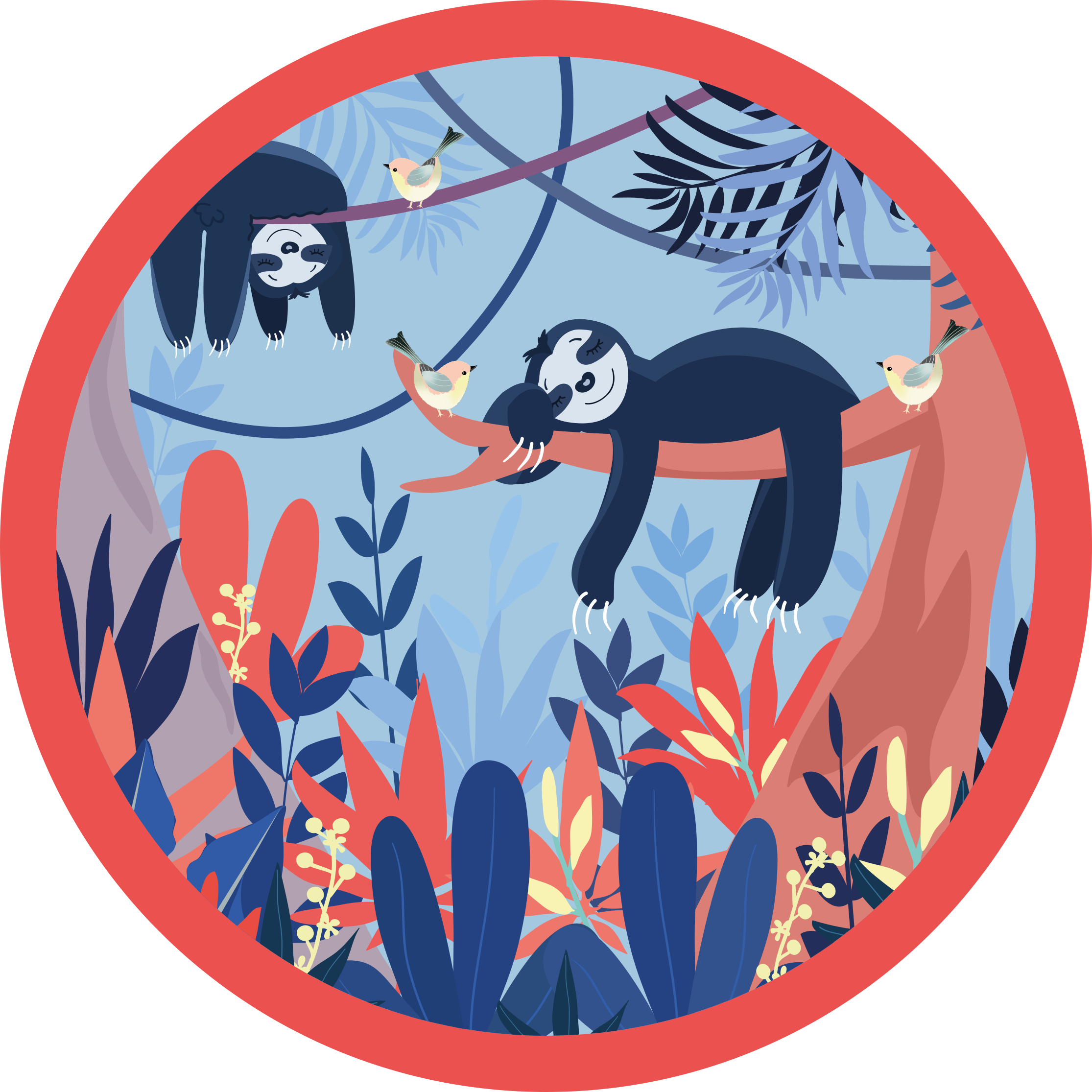 Sengångare djungelscen Vinylmatta djurtryck - Tenstickers