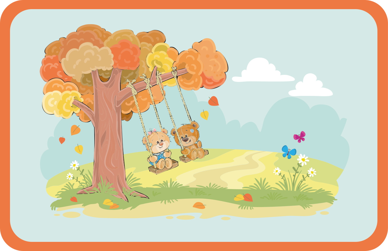 Babybjörnar på gungor Vinylmatta Barn - Tenstickers