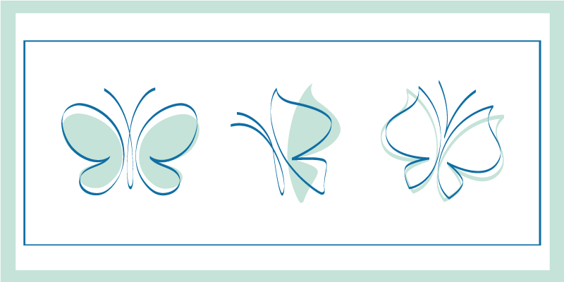 Fjärils-triomotiv Vinylmatta djur - Tenstickers