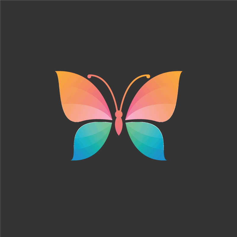 Vibrerande fjärilskoncept Vinylmatta natur - Tenstickers