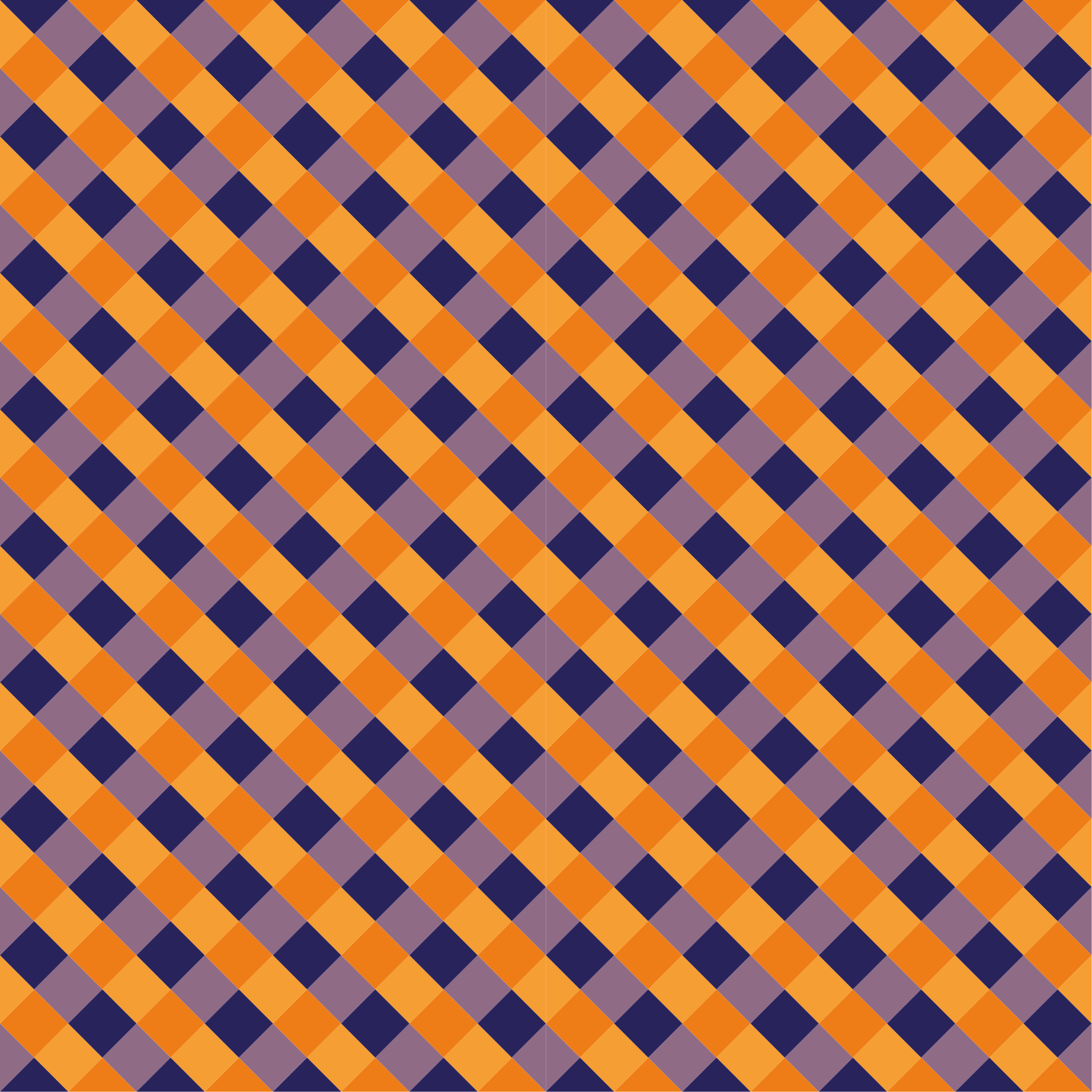 Orange och blå mönstrad fyrkantig vinylmatta - Tenstickers