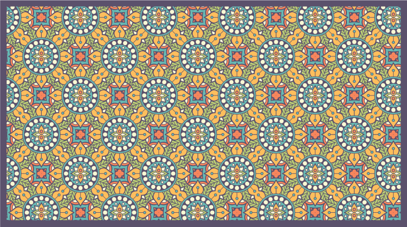 Färgglad gul komposition Vinylmatta Mosaik - Tenstickers