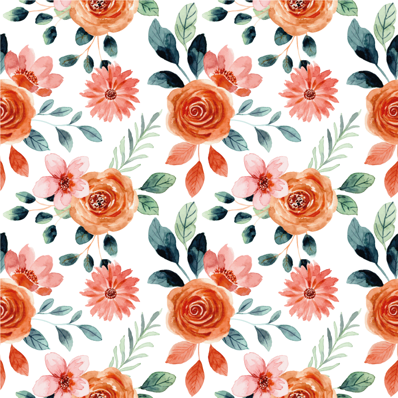 Blommande glädje Vinylmatta blommor och växter - Tenstickers