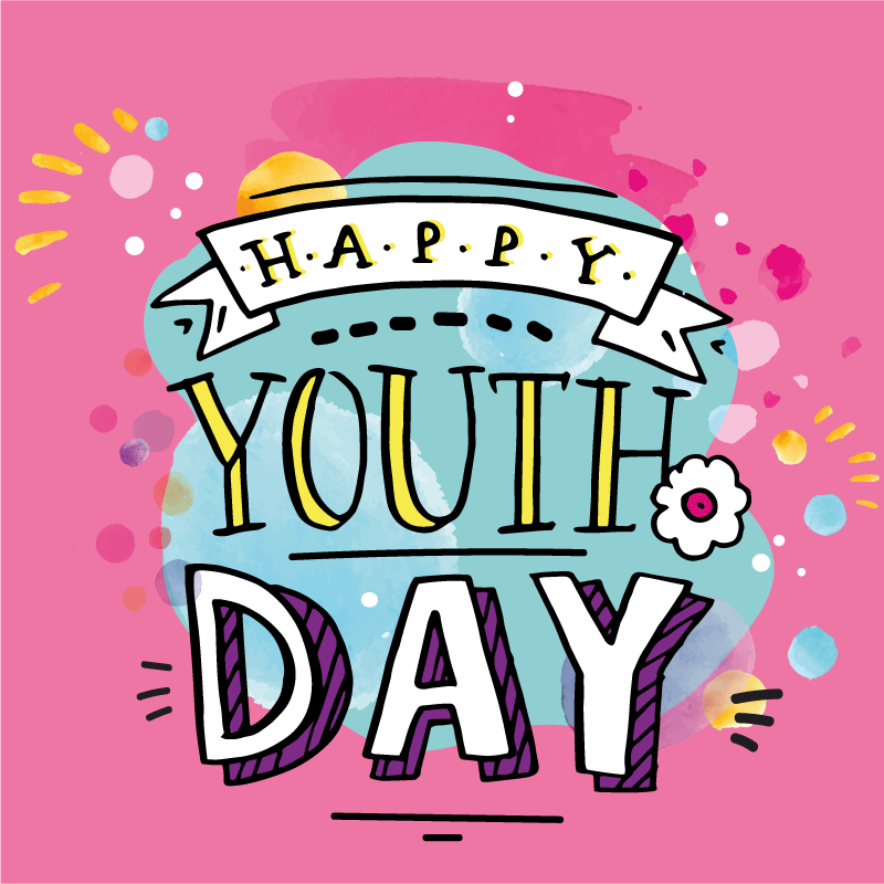 Glad ungdom dag akvarell fyrkantig vinyl matta - Tenstickers