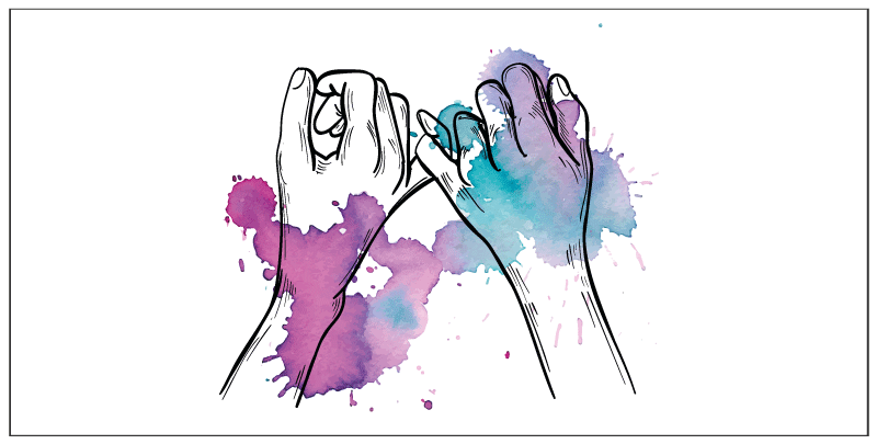 Färgglad handgest Vinylmatta Ungdom - Tenstickers