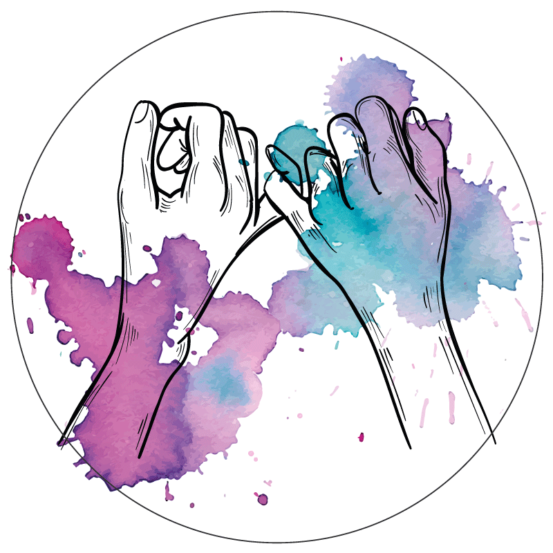 Händerna sammanflätade Vinylmatta Ungdom - Tenstickers