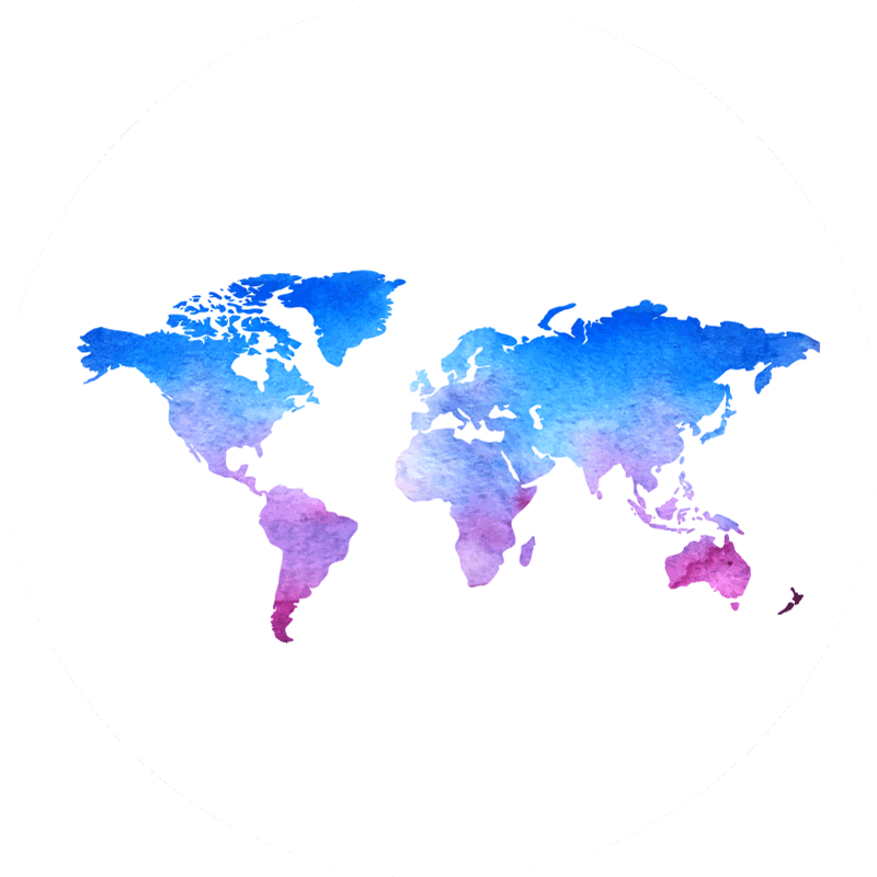 Cirkulär akvarellstruktur. Vinylmatta Världskarta - Tenstickers