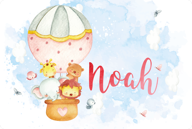 Ballongäventyr med namn Vinylmatta daghem - Tenstickers