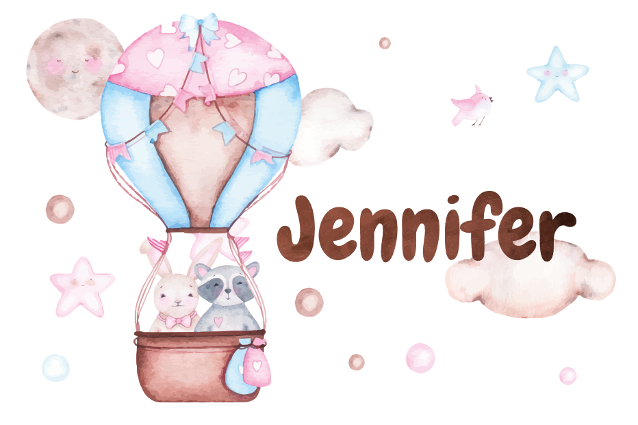 Luftballongflygning Vinylmatta namn - Tenstickers