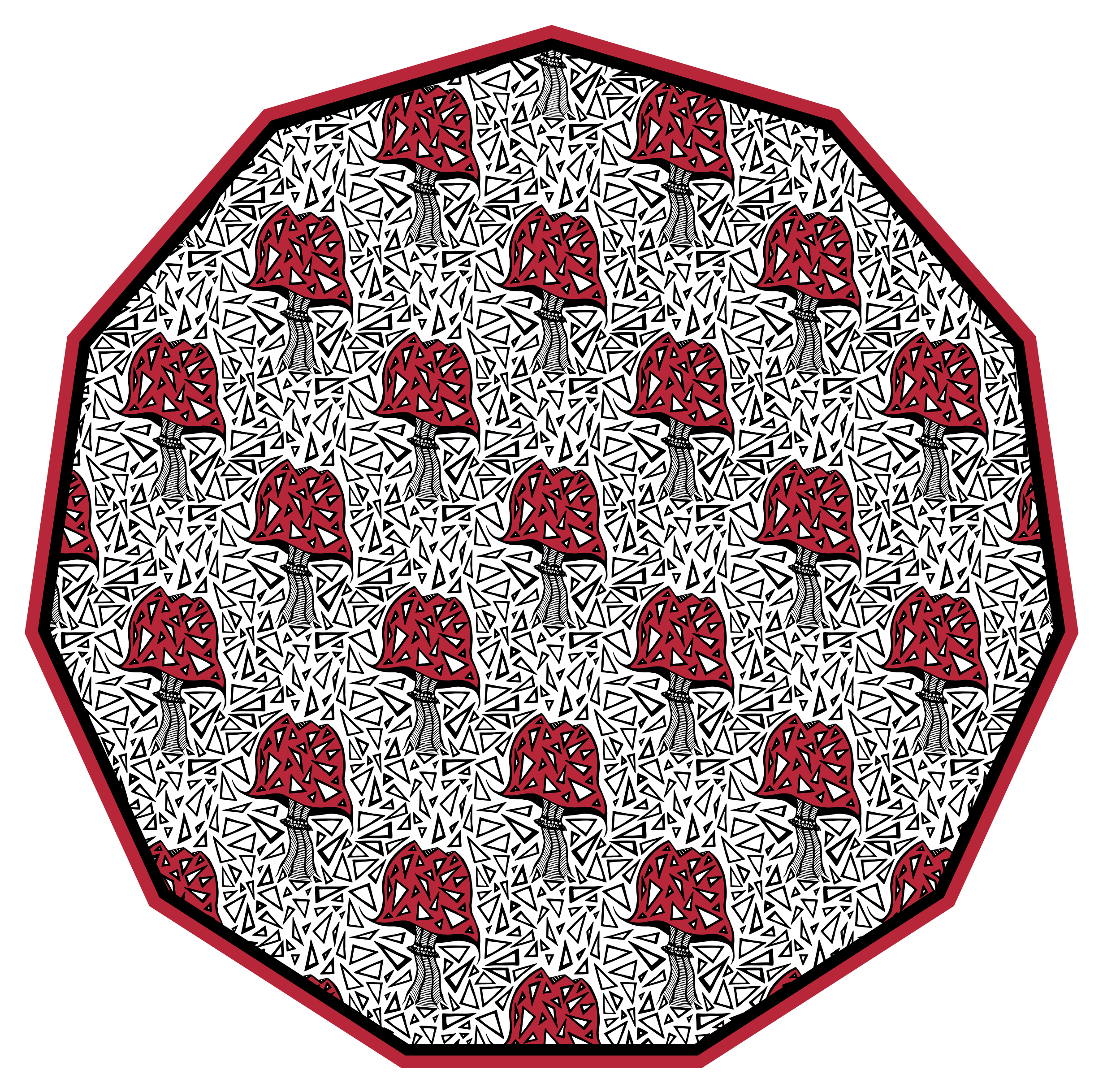 Konstnärligt svampmotiv Vinylmatta natur - Tenstickers