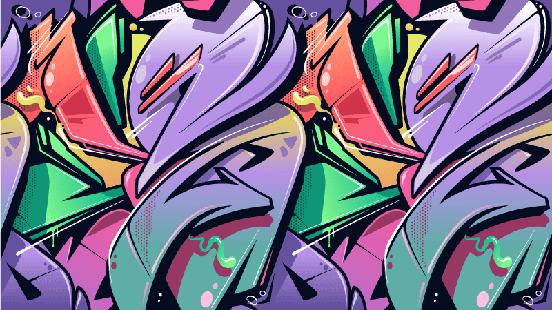 Färgglada graffiti gatukonst textur matta - Tenstickers