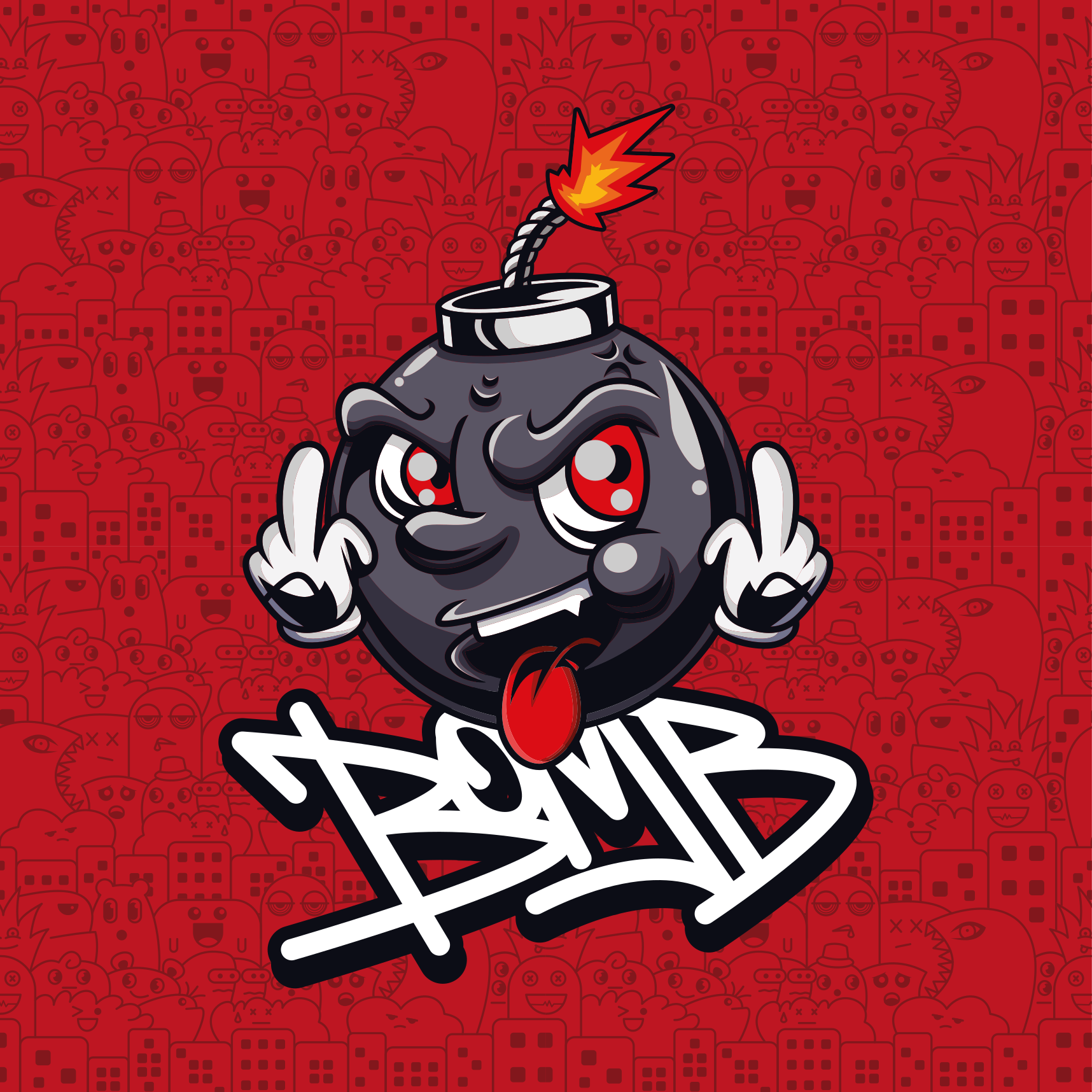 Swag baby bomb graffiti cartoon modern matta - Tenstickers