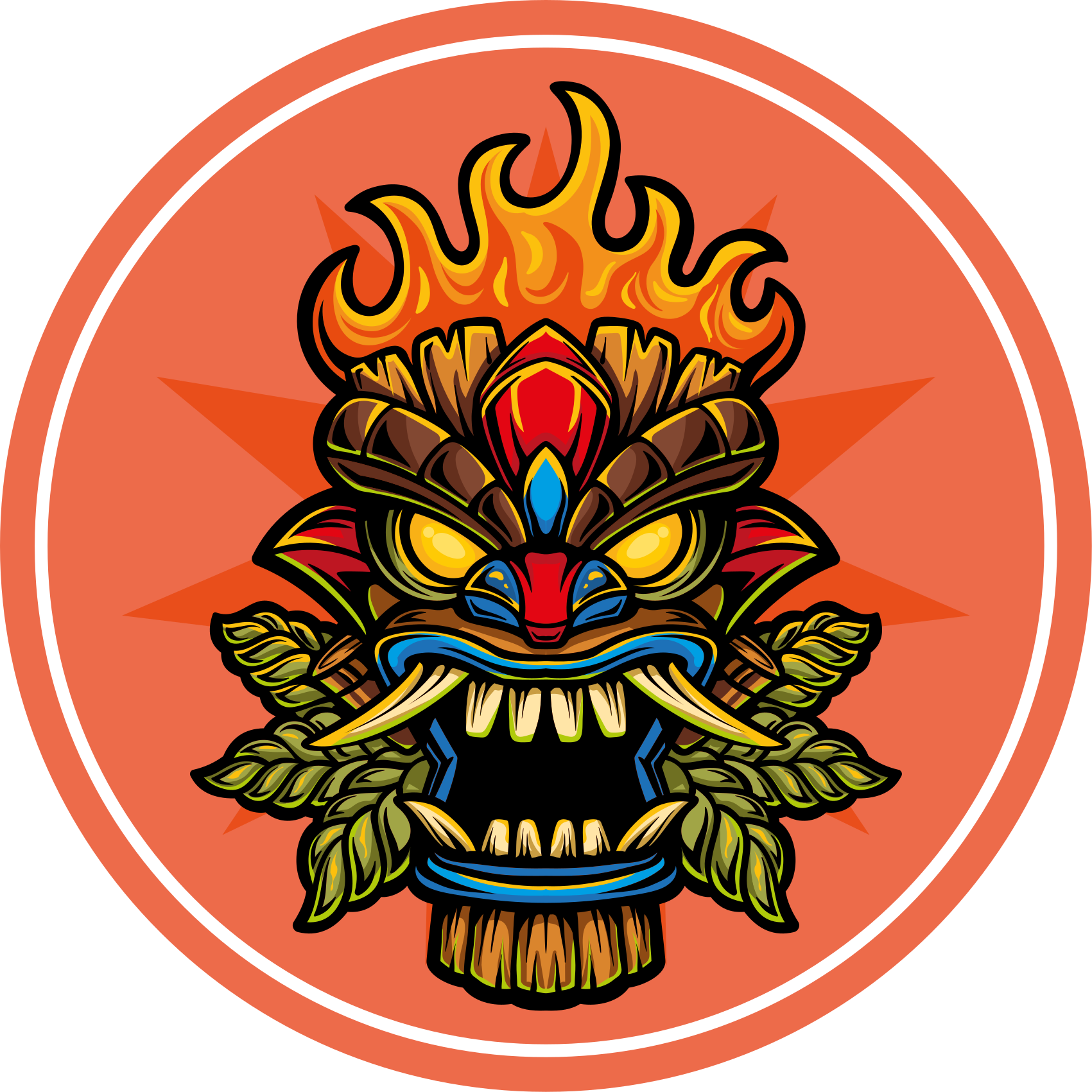 Tiki-mask Vinylmatta Ungdom - Tenstickers