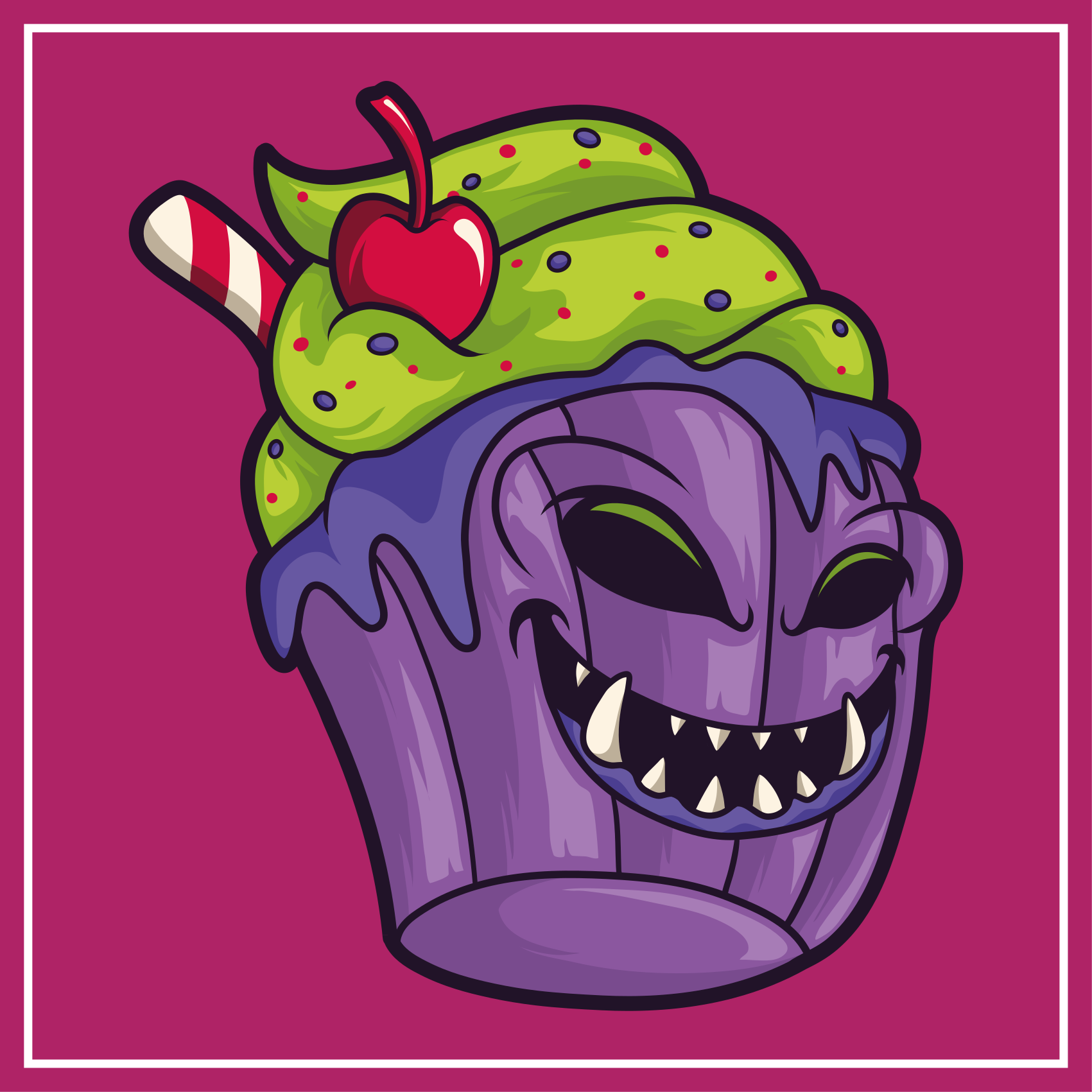 Zombie cupcake tecknad modern matta - Tenstickers