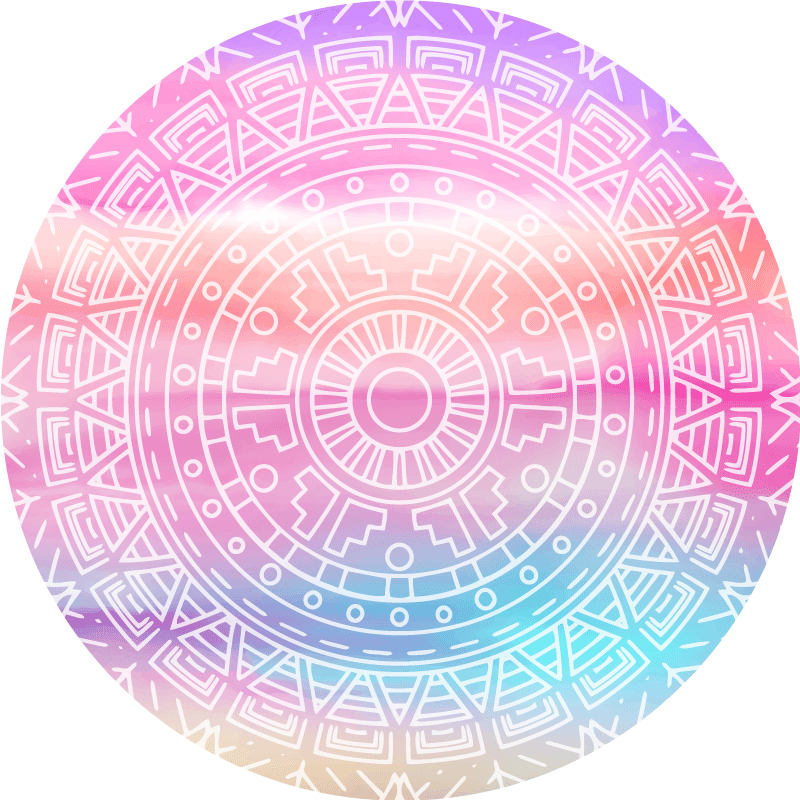 Livligt geometriskt element Vinylmatta Mandala - Tenstickers