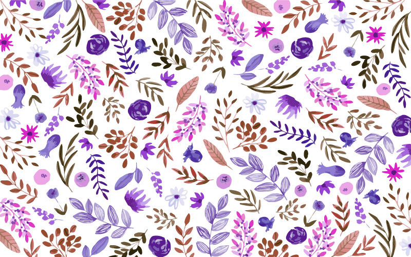 Naturmönster Vinylmatta blommor och växter - Tenstickers