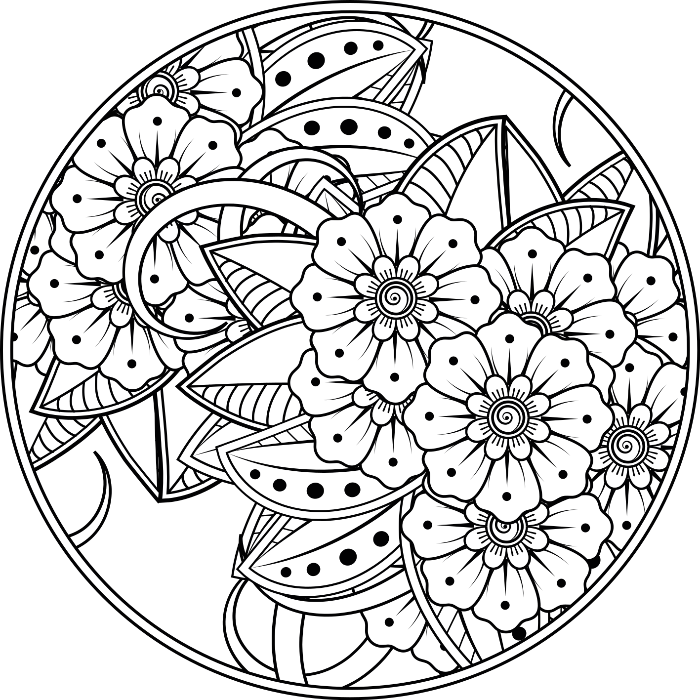 Lotusblomma enkel mandala vinylmatta - Tenstickers