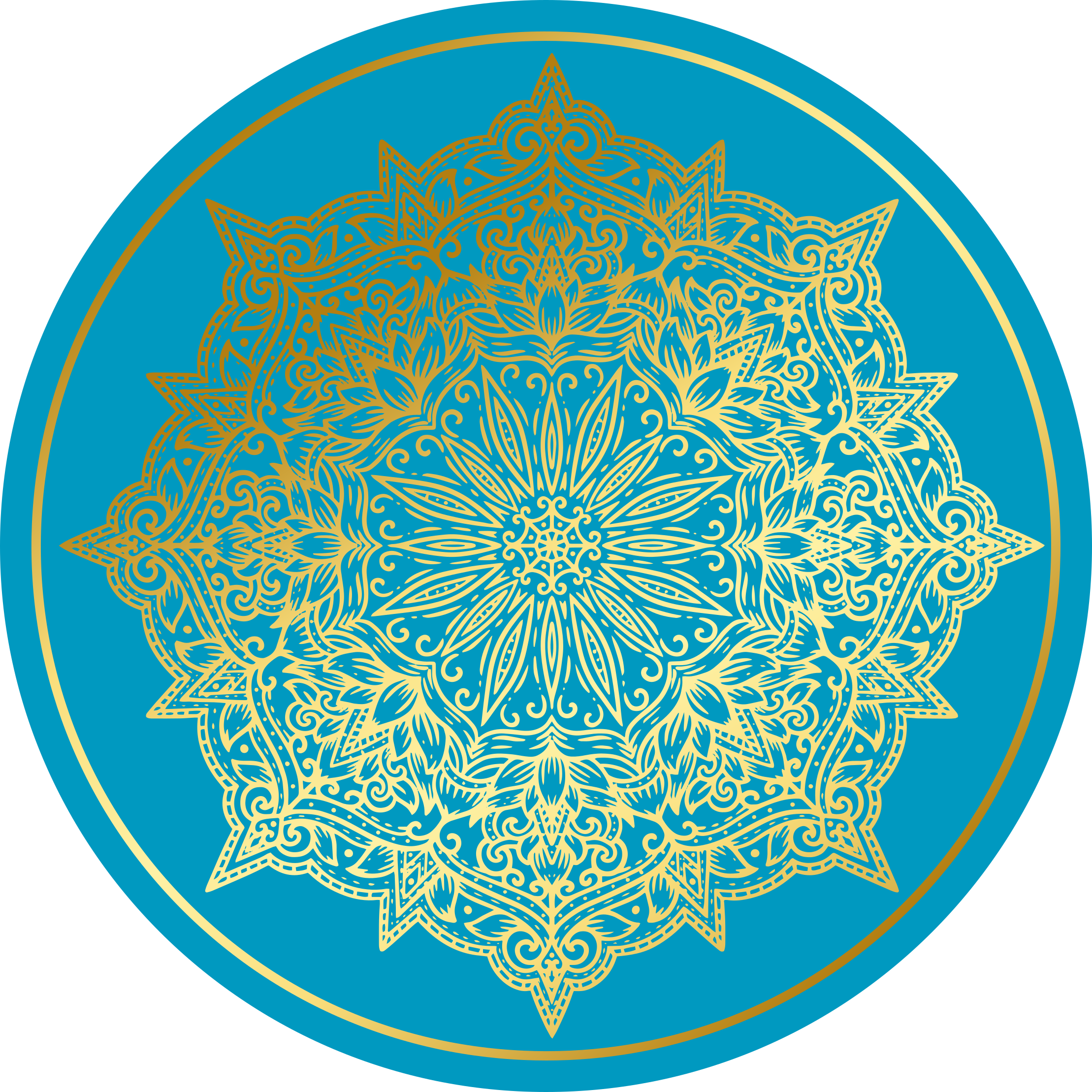 Komplex mandalakonstverk Vinylmatta Cirkulär - Tenstickers