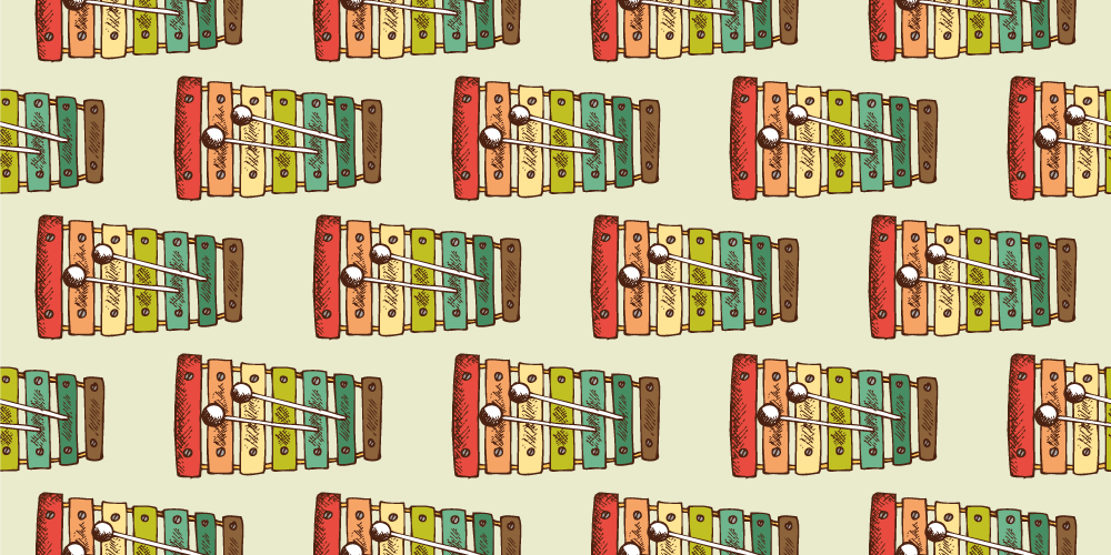 Färgglatt xylofonmönster Vinylmatta Ungdom - Tenstickers