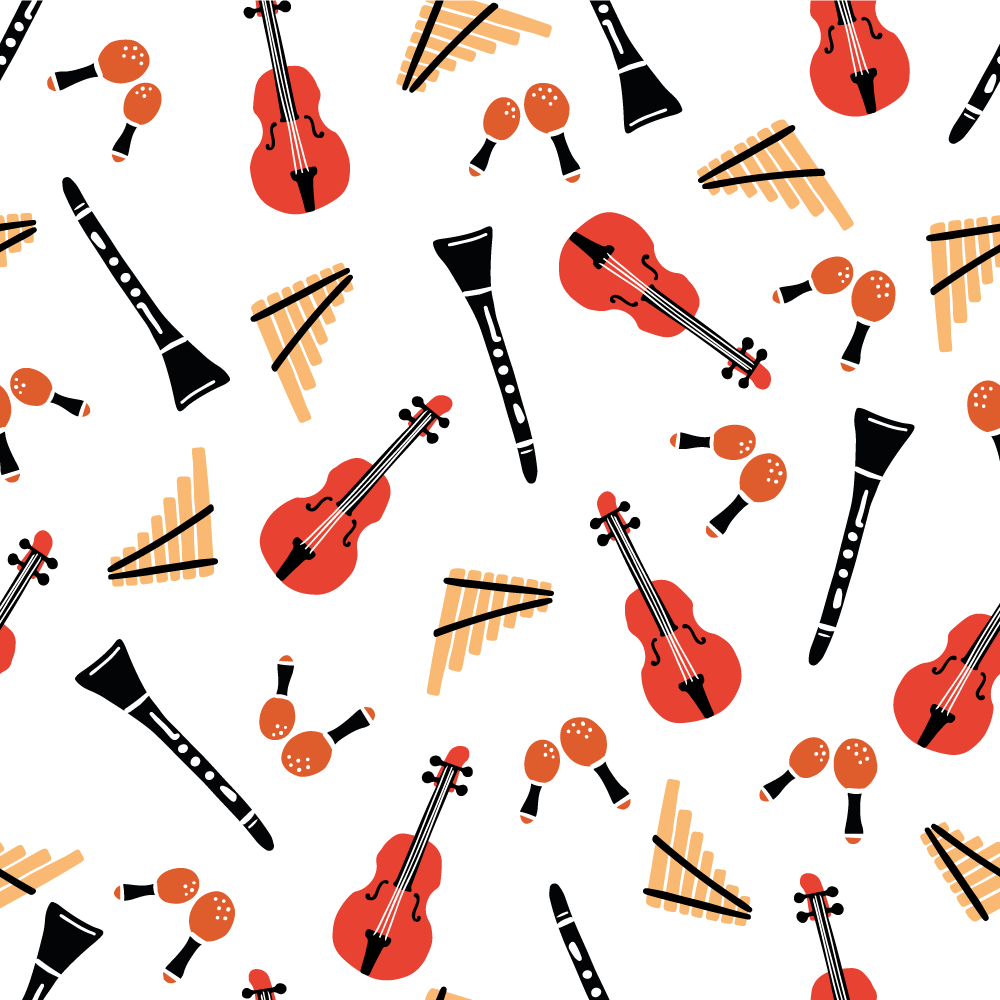 Andra vinylmattor med musikinstrumentmotiv - Tenstickers