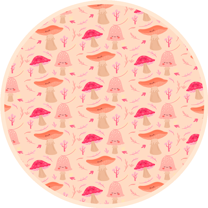 Glad klassisk svamp blommig matta - Tenstickers