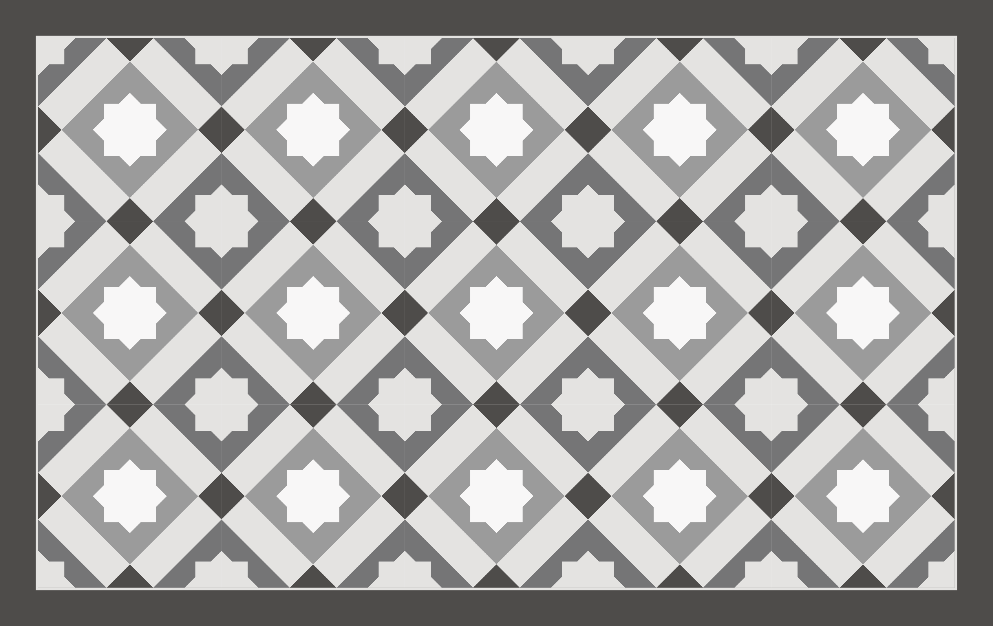 Moderna grå geometriska stjärnor mönster kakel matta - Tenstickers