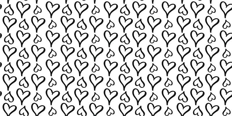 Vinylmatta textur svart hjärtmönster - Tenstickers