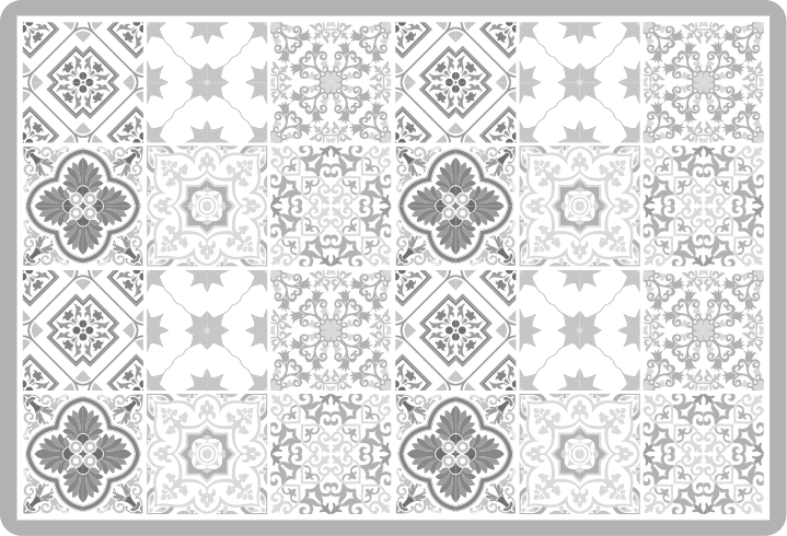 Marockansk grå skugga kakel badrum vinyl matta - Tenstickers