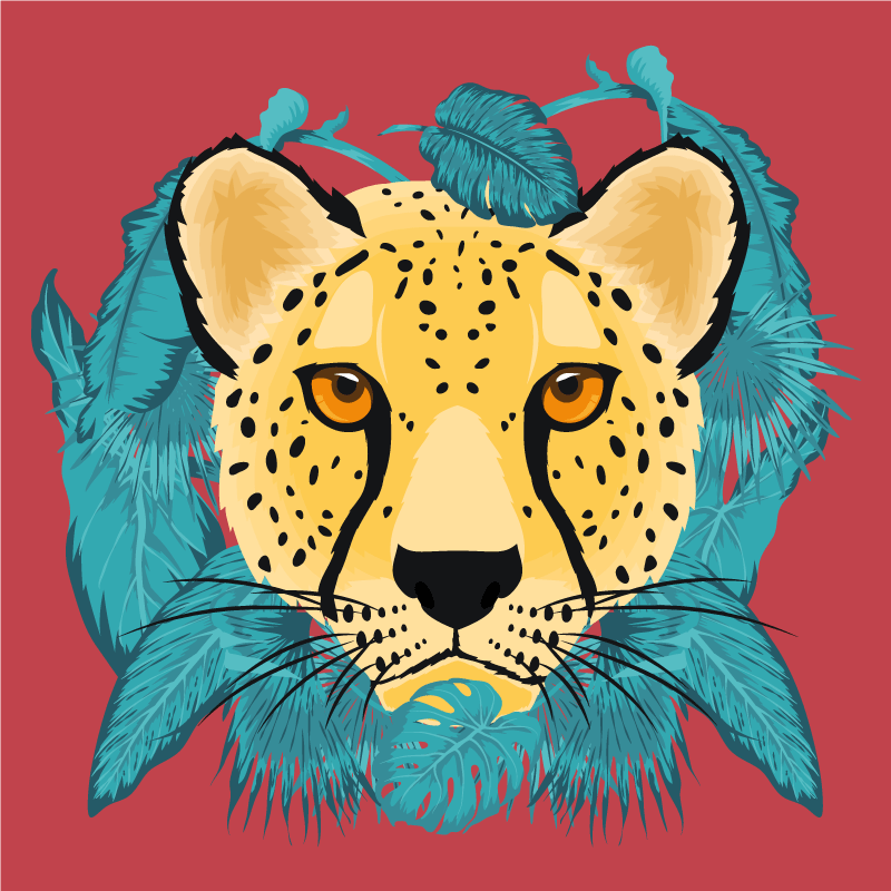 Leopard grafisk djurmatta i orientalisk stil - Tenstickers