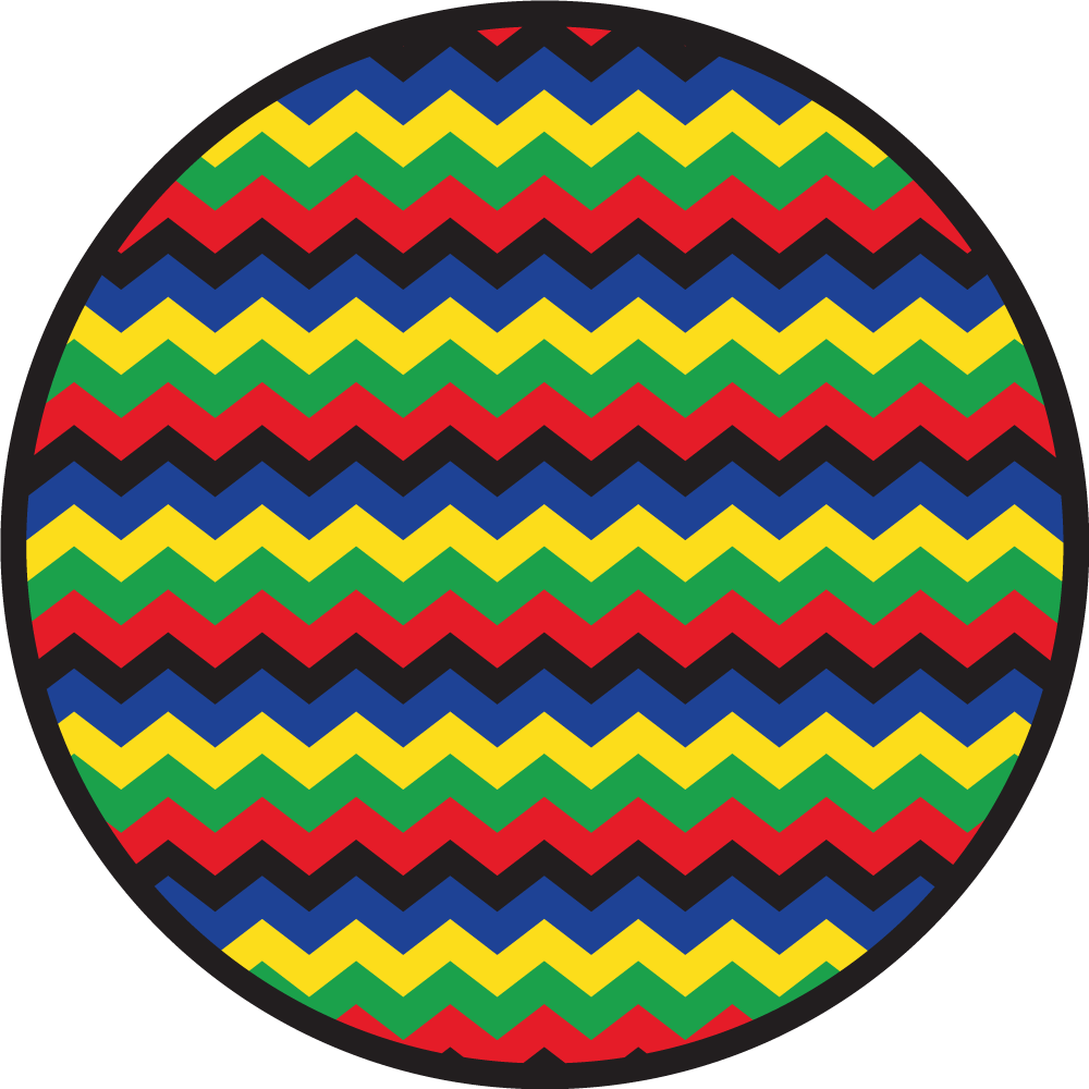 Vinylmatta geometrisk färgglad zigzag stil - Tenstickers