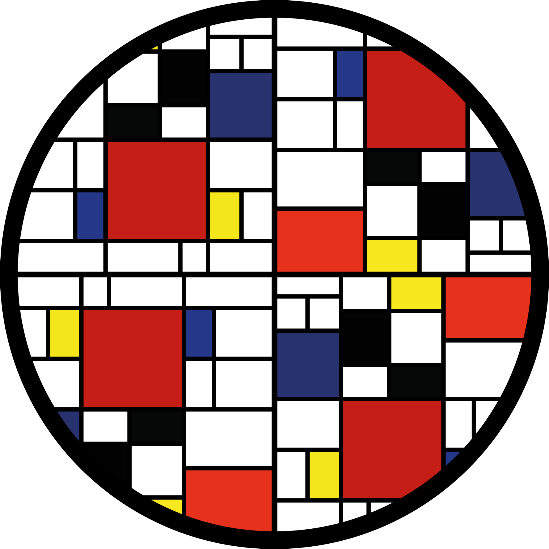 Vinylmatta modern färgblocklayout - Tenstickers