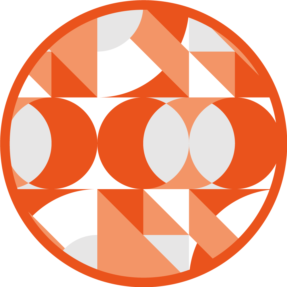 Orange retromönster Vinylmatta geometrisk - Tenstickers