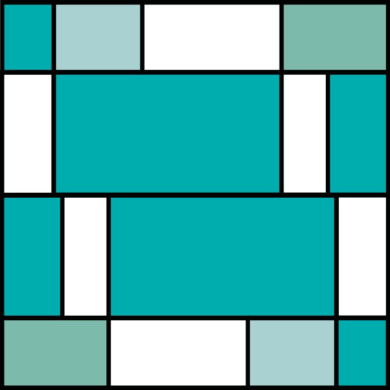 Blå mondrianplattor Vinylmatta geometrisk - Tenstickers