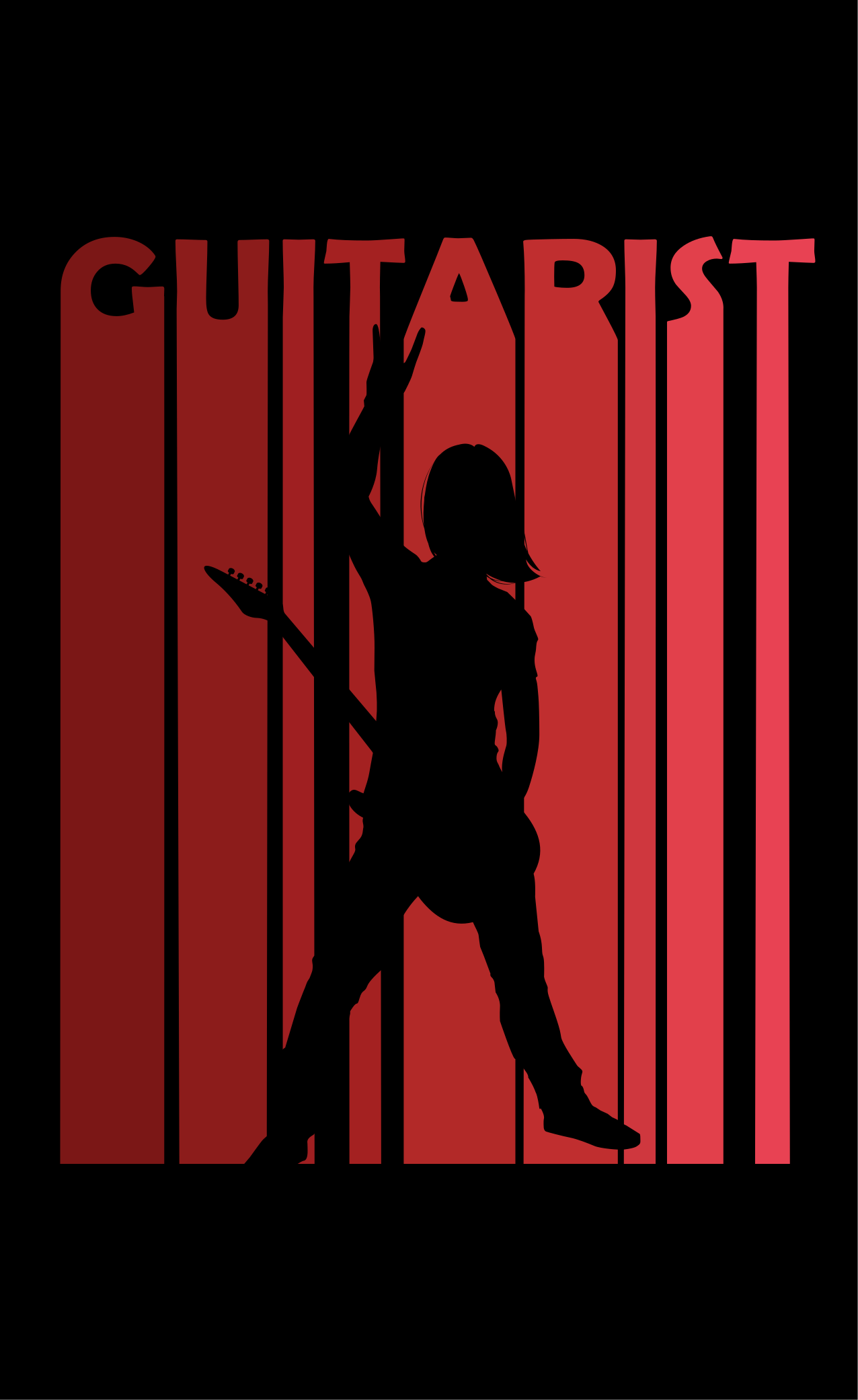 Gitarrist siluett Vinylmatta textur - Tenstickers