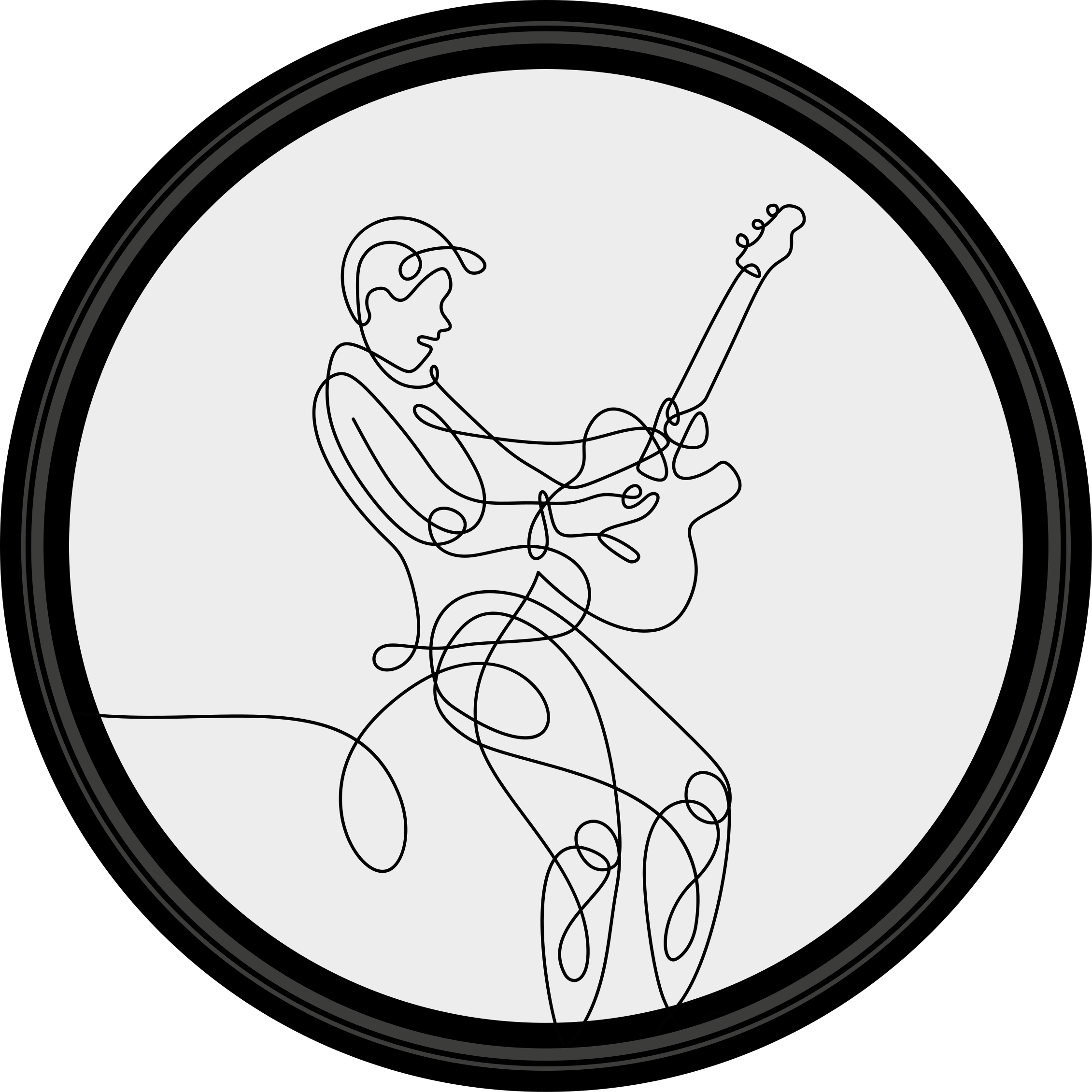 Gitarr elegant minimalistisk design modern matta - Tenstickers
