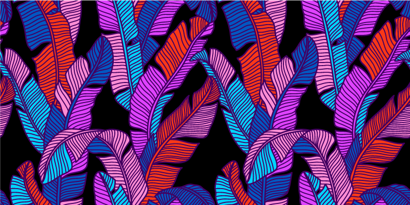 Rektangel psykedeliska lövmönster - Tenstickers