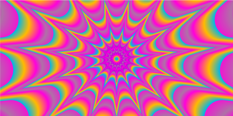 Psykedelisk optisk retrostjärna rektangulär matta - Tenstickers