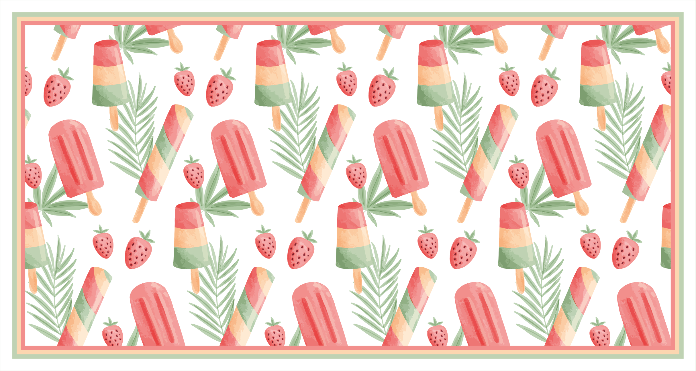 Handmålad matta i akvarell sommar - Tenstickers