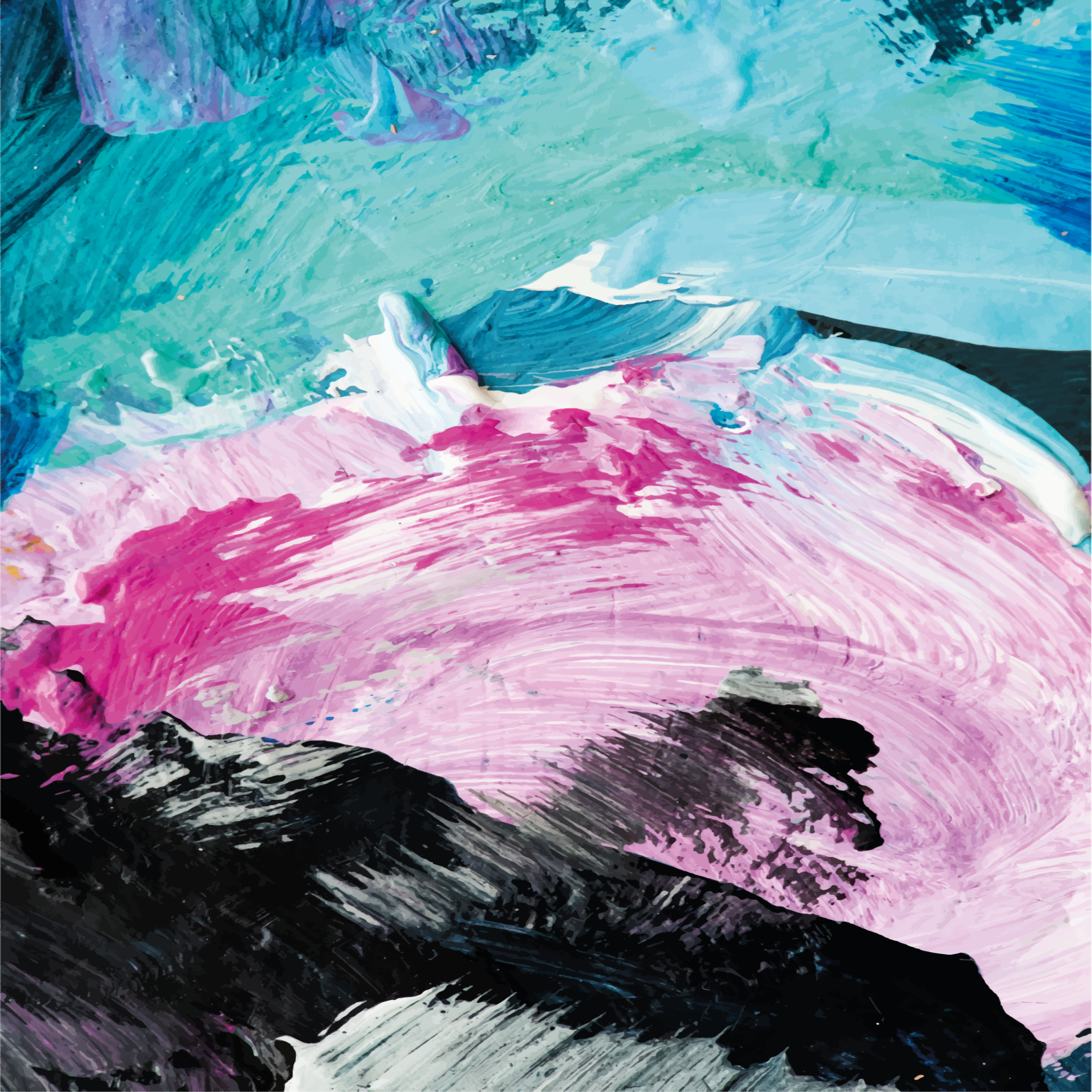 Abstrakt färgexplosion vinylmatta - Tenstickers