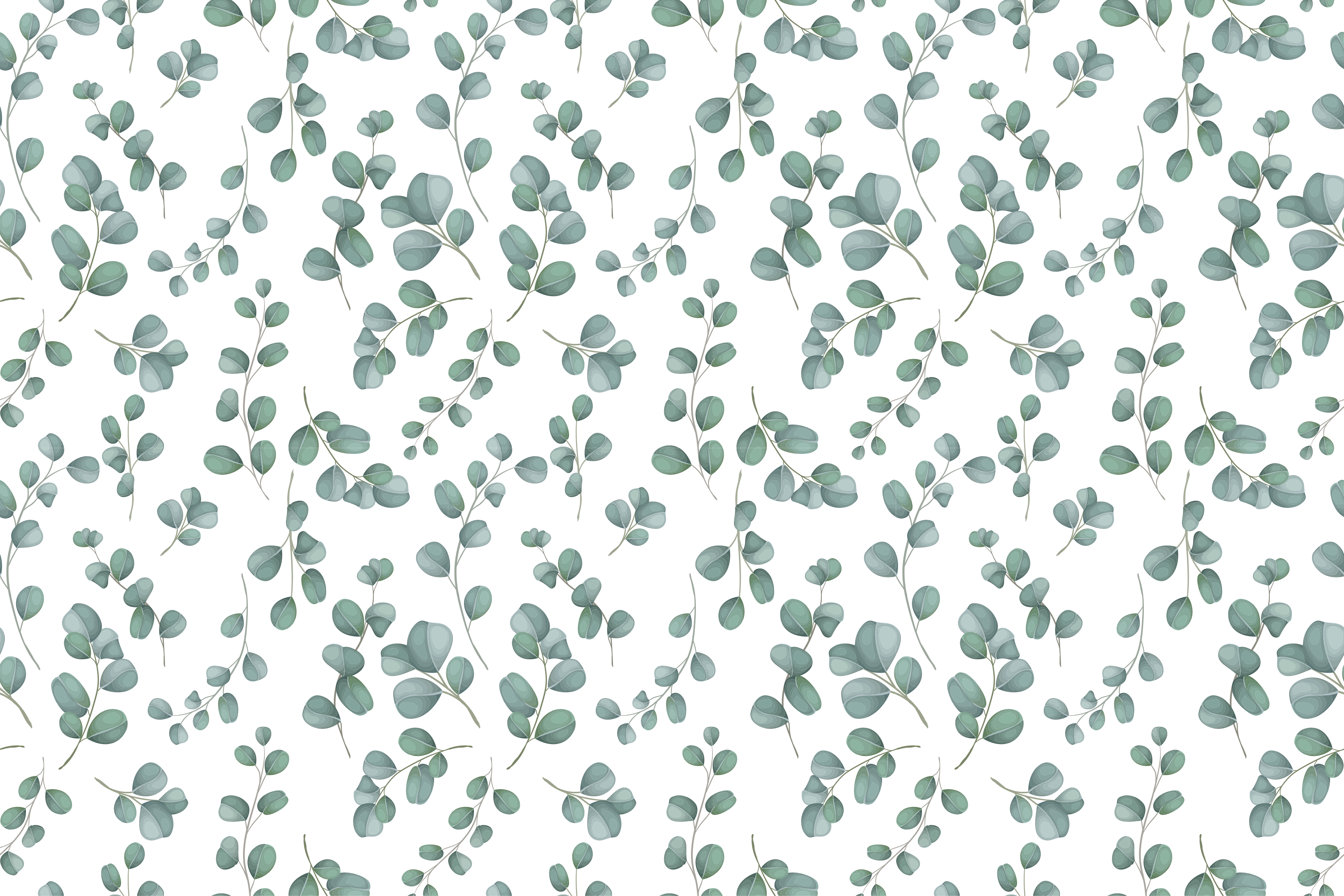 Elegant grönska mönster Vinylmatta blommor och växter - Tenstickers