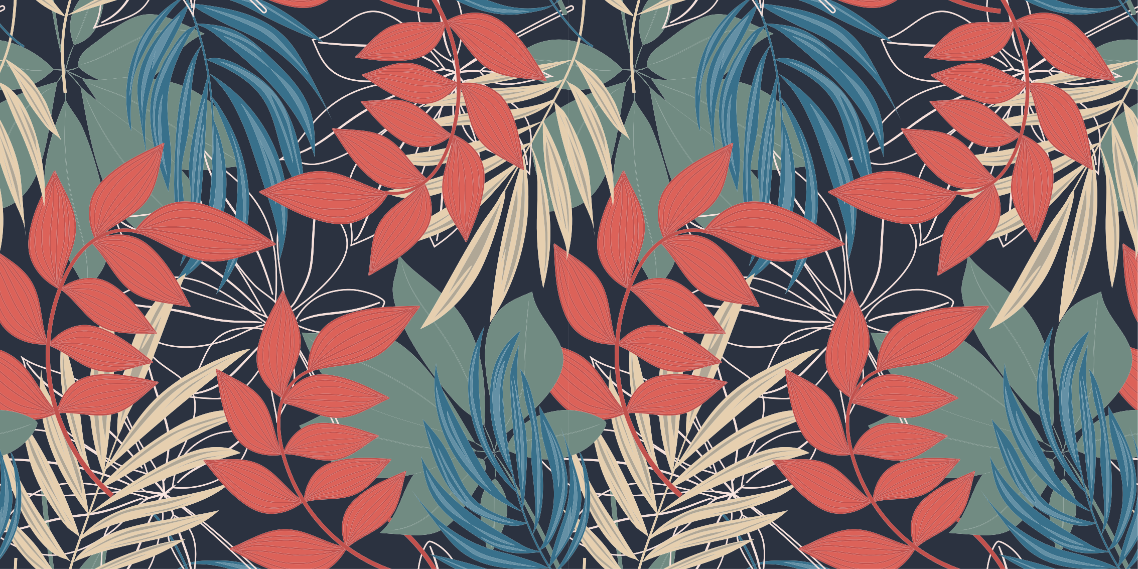 Modern elegant fauna flora mönster blommig matta - Tenstickers