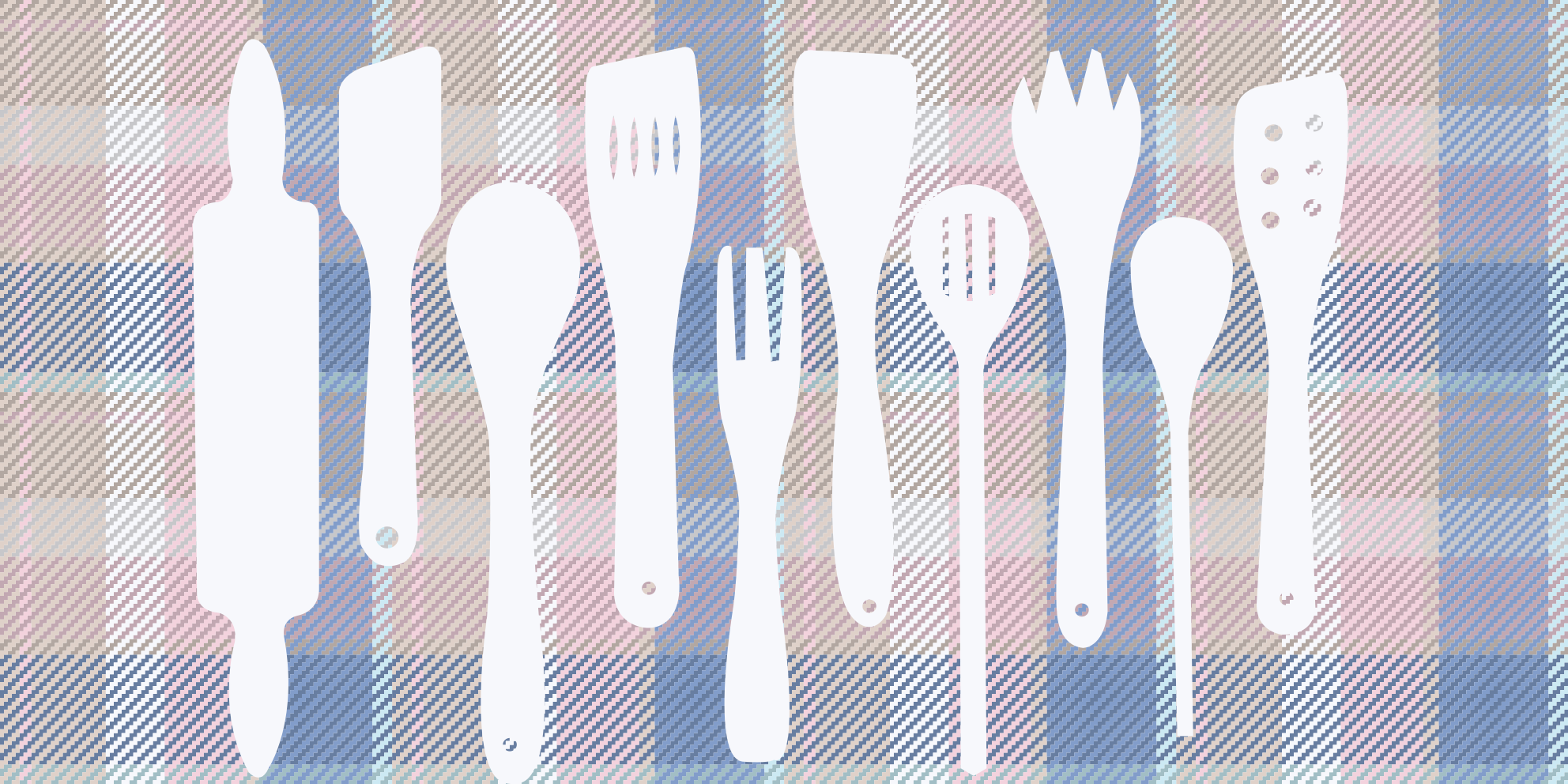 Tartanmönster med redskap modern matta - Tenstickers