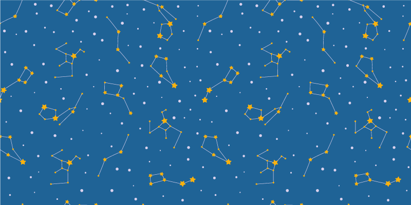 Konstellationer på himlen grafisk stjärna vinylmatta - Tenstickers