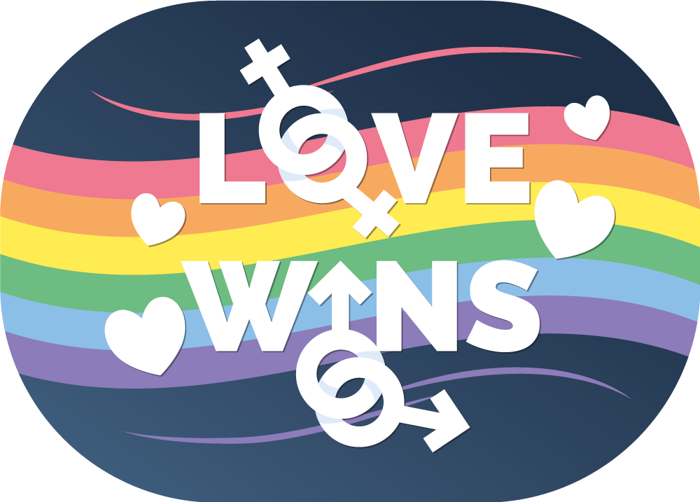 Pride day koncept kärlek vinner vardagsrumsmatta - Tenstickers