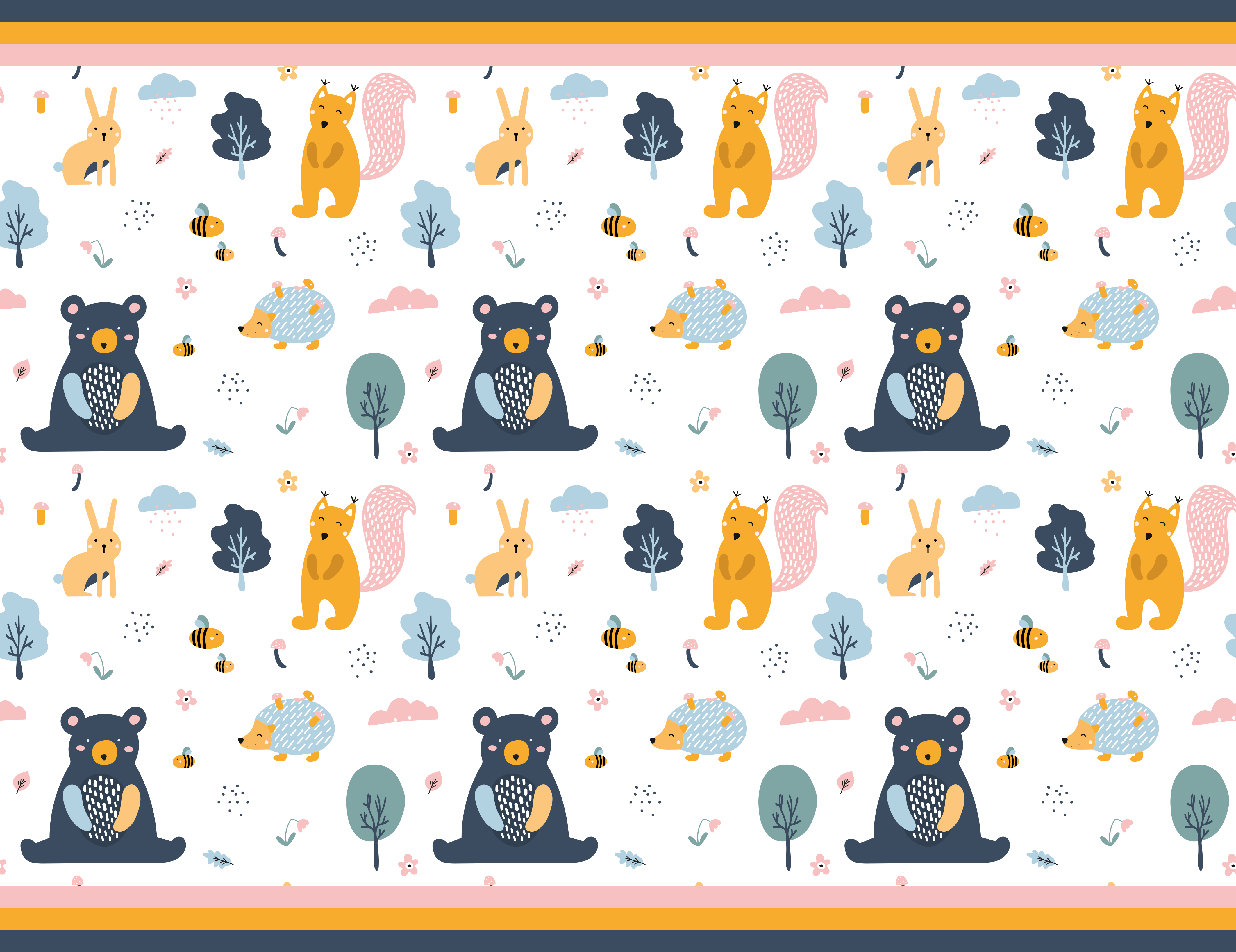 Skandinaviska skogsvänner Vinylmatta Barn - Tenstickers