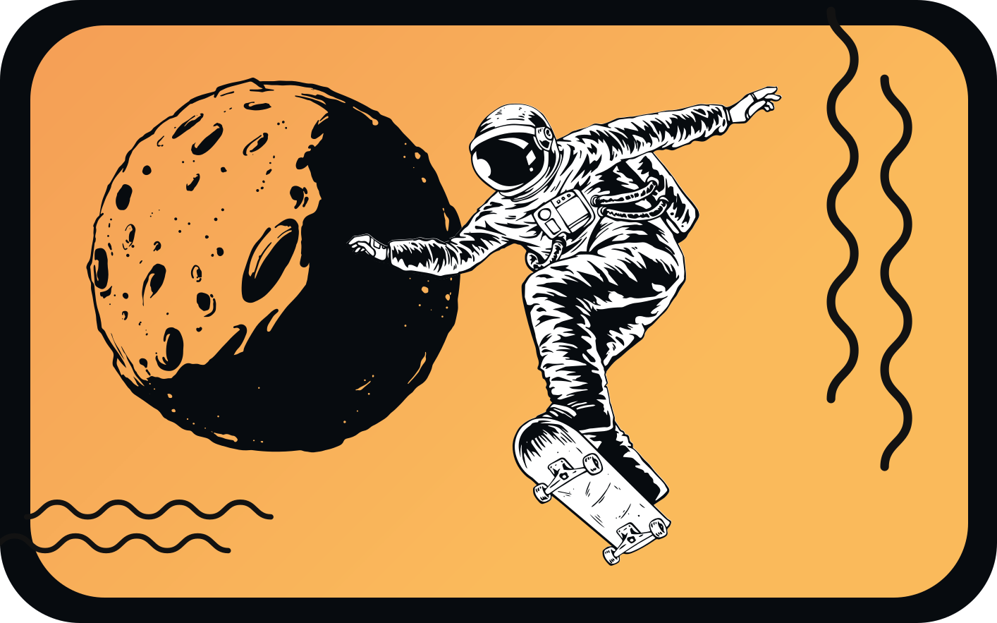 Skateboardåkande astronaut Andra Vinylmattor - Tenstickers