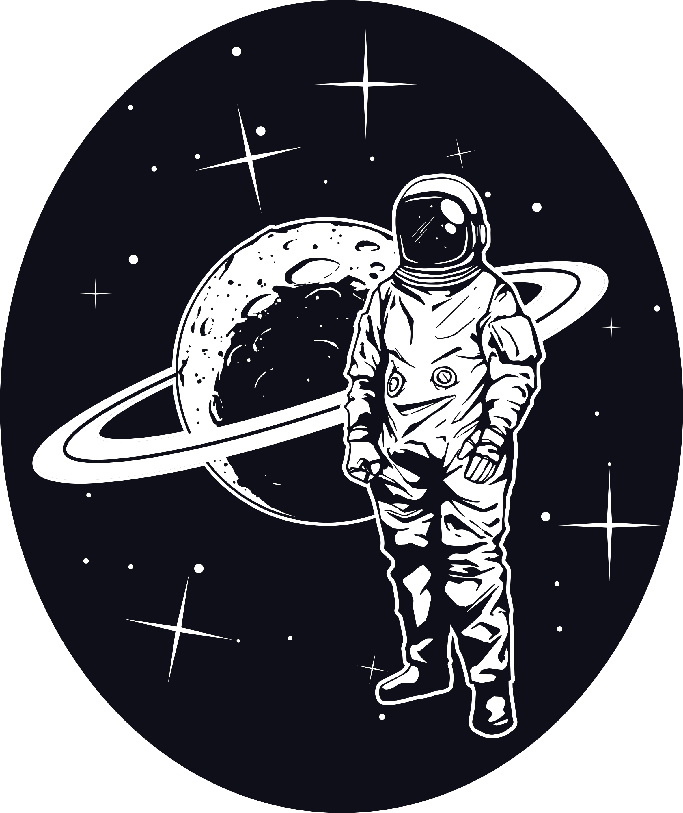 Kosmonaut i kosmos Vinylmatta Stjärnor - Tenstickers
